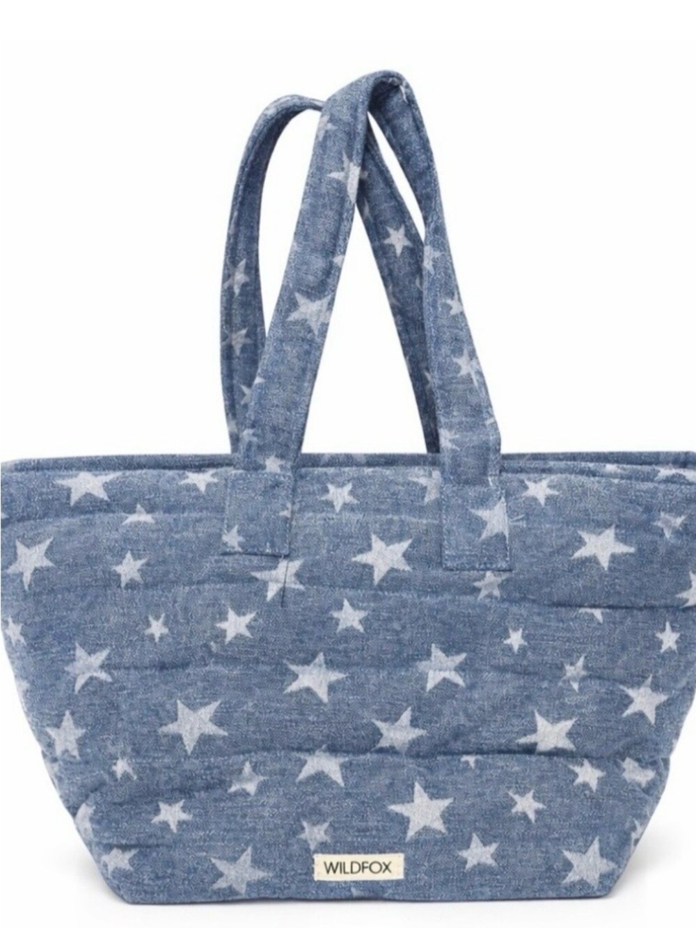 Wildfox Denim Blue Star Quilted Tote